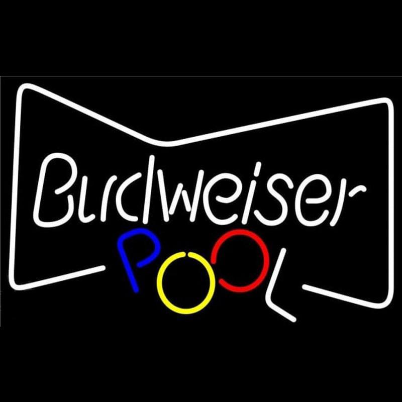 Bud Bowtie with Pool Ball Beer Sign Handmade Art Neon Sign