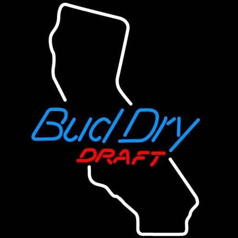 Bud Dry California Beer Sign Handmade Art Neon Sign