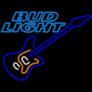 Bud Light Blue Electric Guitar Beer Sign Handmade Art Neon Sign
