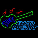 Bud Light Blues Guitar Beer Sign Handmade Art Neon Sign