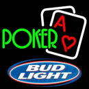 Bud Light Green Poker Beer Sign Handmade Art Neon Sign