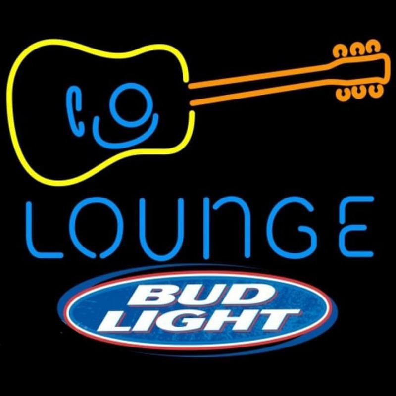 Bud Light Guitar Lounge Beer Sign Handmade Art Neon Sign