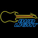 Bud Light Guitar Yellow Orange Beer Sign Handmade Art Neon Sign