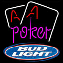 Bud Light Purple Lettering Red Aces White Cards Beer Sign Handmade Art Neon Sign