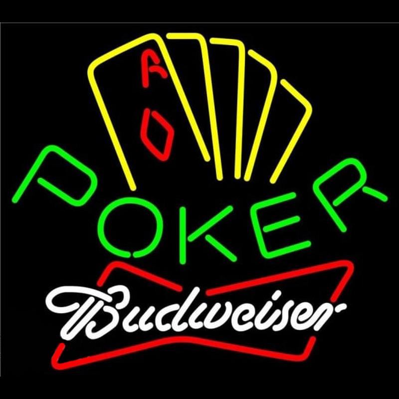 Budweiser Poker Yellow Beer Sign Handmade Art Neon Sign