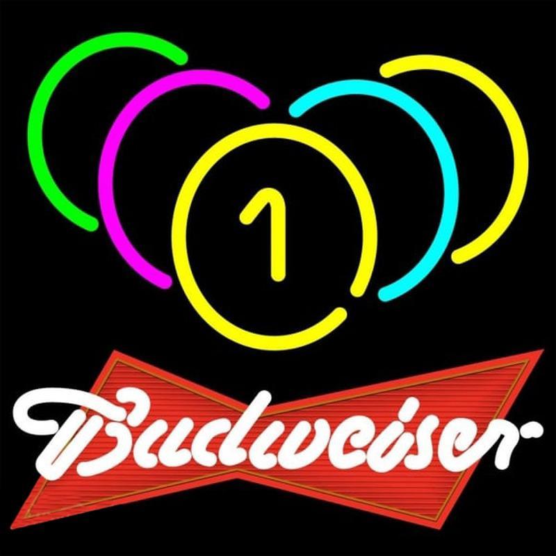 Budweiser Red Billiards Rack PoolBeer Sign Handmade Art Neon Sign