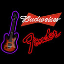 Budweiser Red Fender Red Guitar Beer Sign Handmade Art Neon Sign