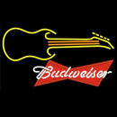 Budweiser Red Guitar Yellow Orange Beer Sign Handmade Art Neon Sign