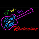 Budweiser Rock N Roll Pink Guitar Beer Sign Handmade Art Neon Sign