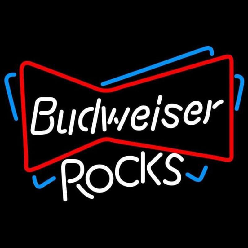 Budweiser Rocks Bowtie Beer Sign Handmade Art Neon Sign