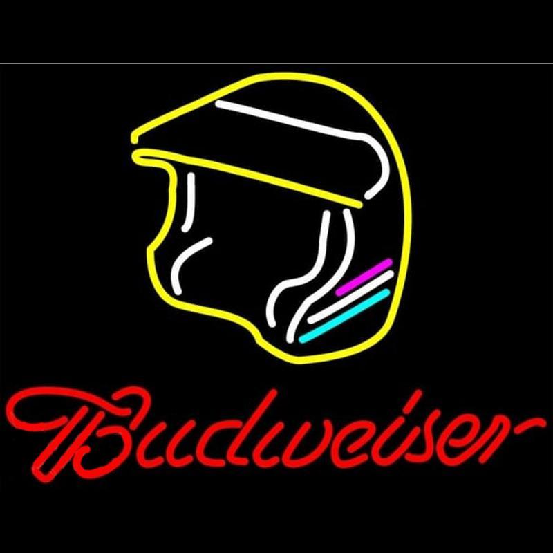 Budweiser Vintage Hascar Helmet3 Beer Sign Handmade Art Neon Sign