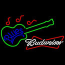 Budweiser White Blues Guitar Beer Sign Handmade Art Neon Sign