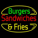 Burgers And Fries Handmade Art Neon Sign