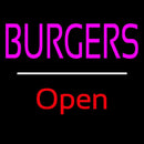 Burgers Open White Line Handmade Art Neon Sign