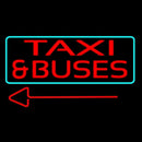 Bus And Taxi Red With Arrow Handmade Art Neon Sign