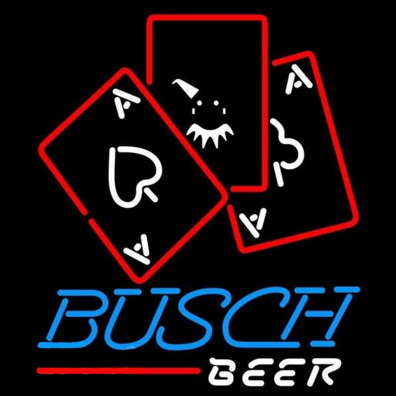 Busch Ace And Poker Beer Sign Handmade Art Neon Sign