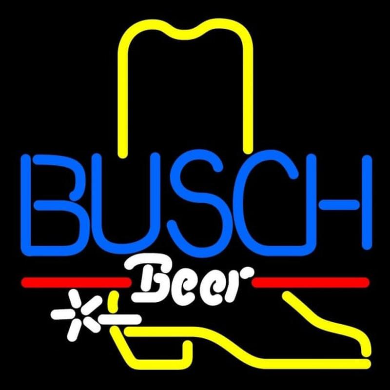 Busch Cowboy Boot Beer Sign Handmade Art Neon Sign