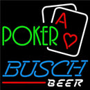 Busch Green Poker Beer Sign Handmade Art Neon Sign