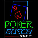 Busch Green Poker Red Heart Beer Sign Handmade Art Neon Sign