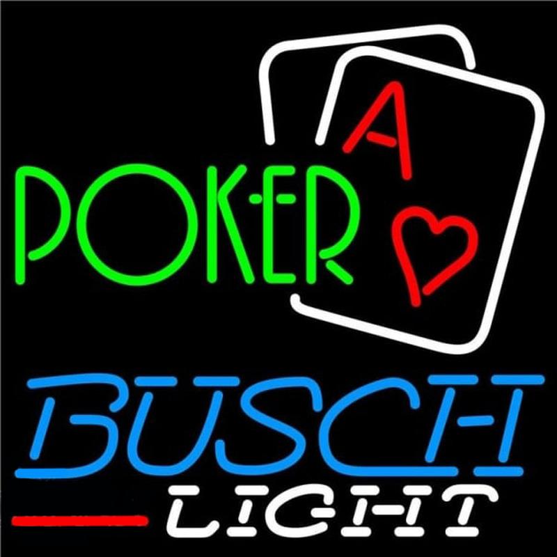 Busch Light Green Poker Beer Sign Handmade Art Neon Sign