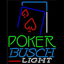 Busch Light Green Poker Red Heart Beer Sign Handmade Art Neon Sign