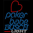 Busch Light Poker Girl Heart Babe Beer Sign Handmade Art Neon Sign