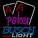 Busch Light Purple Lettering Red Aces White Cards Beer Sign Handmade Art Neon Sign