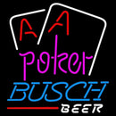 Busch Purple Lettering Red Aces White Cards Beer Sign Handmade Art Neon Sign