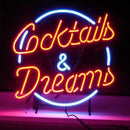 Professional  Cocktails And Dreams Beer Bar Open Neon Signs