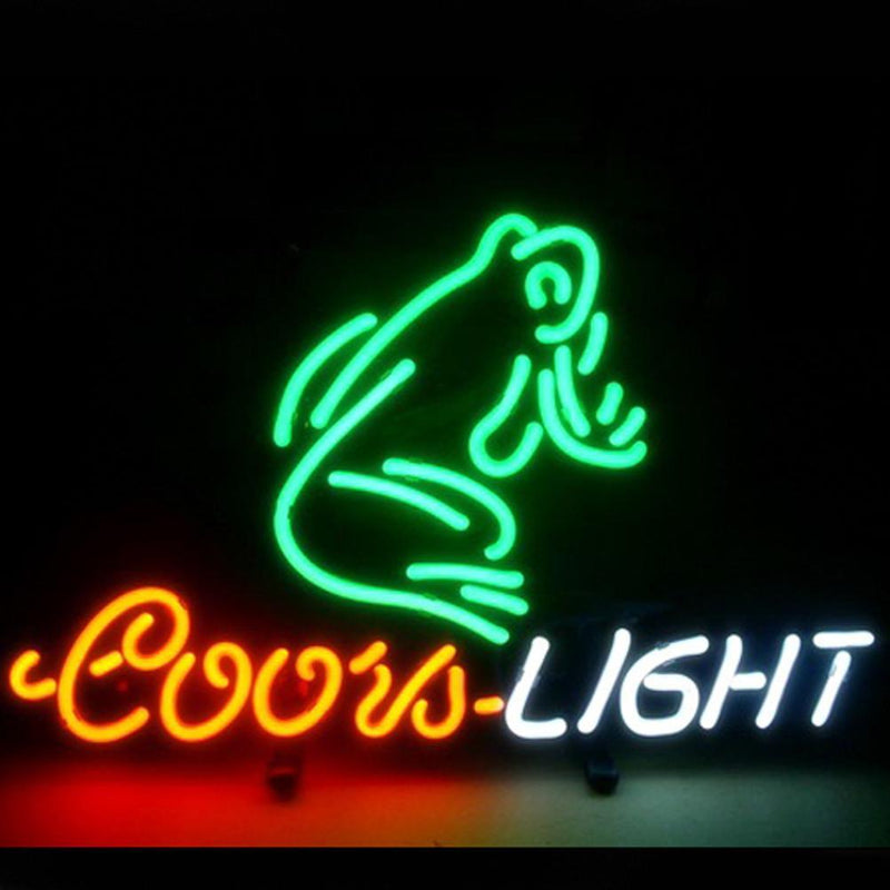Professional  Coors Frog Beer Bar Open Neon Signs