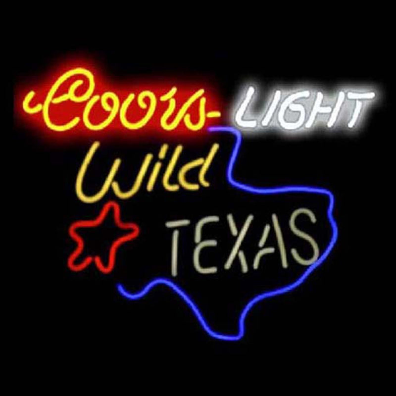 Professional  Coors Wild In Texas Beer Bar Open Neon Signs