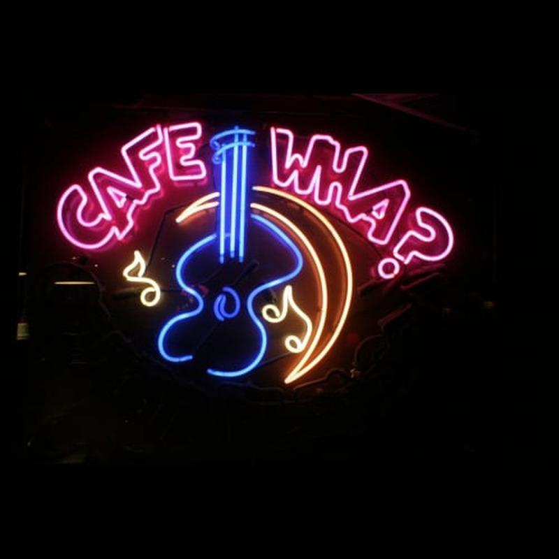Cafe WHA musica guitarra Handmade Art Neon Sign