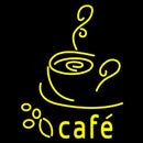 Cafe With Coffee Cup Handmade Art Neon Sign