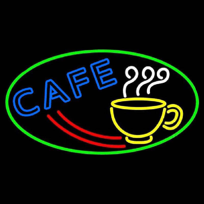 Cafe With Coffee Mug Handmade Art Neon Sign