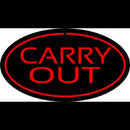Carry Out Oval Red Handmade Art Neon Sign