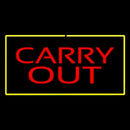 Carry Out Rectangle Yellow Handmade Art Neon Sign