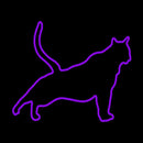 Cat Stretching Purple Handmade Art Neon Sign