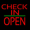Check In Block Open Green Line Handmade Art Neon Sign