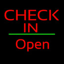 Check In Open White Line Handmade Art Neon Sign