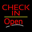 Check In Open Yellow Line Handmade Art Neon Sign