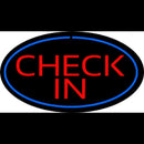 Check In Oval Blue Handmade Art Neon Sign