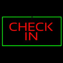 Check In Rectangle Green Handmade Art Neon Sign