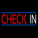 Check In With Blue Border Handmade Art Neon Sign
