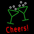 Cheers With Wine Glass Handmade Art Neon Sign