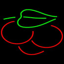 Cherry With Leaves Logo Handmade Art Neon Sign