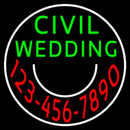 Circle Civil Wedding With Phone Number Handmade Art Neon Sign