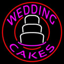 Circle Pink Wedding Cakes Handmade Art Neon Sign