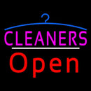 Cleaners Logo Open White Line Handmade Art Neon Sign