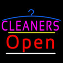 Cleaners Logo Open Yellow Line Handmade Art Neon Sign