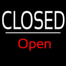 Closed Script1 Open White Line Handmade Art Neon Sign